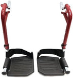 Wheelchair footrest Red Replacement,Economy Footrest for Wheelchairs and Transport Chair, Composite Footplates and Heel Loops,Universal Swing-Away Footrests, T93HEP, PH-SF(1 Pr, Red)