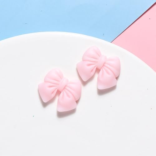 50 PCS Pink Bow Cupcake Toppers, Lovely Bows for Cake Decorating, Long-Lasting & Fade-Resistant, for Wedding Baby Shower Party Dessert Decor (Not Edible)