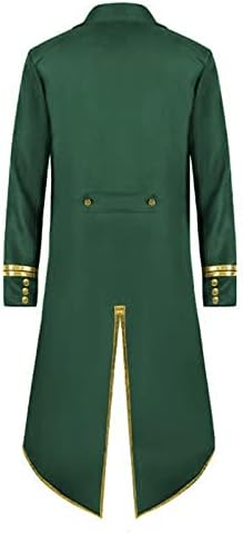 WISHU Mens Steampunk Medieval Jacket, Gothic Victorian Renaissance Tailcoat Vampire Halloween Costume Vintage Frock Coat