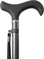 KMINA Folding Cane for Men and Women (Carbon Fiber), Soft Grip, Adjustable Height, Lightweight, Black, PRO Model