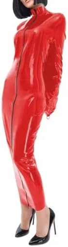 Cosplay PVC Long Dress Zipper Front Dresses S-7XL,White,7XL