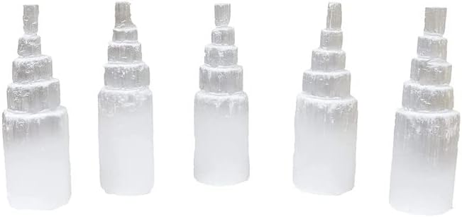 Presents Selenite Crystal Stones Natural Stone Tower for Reiki, Selenite Skyscraper Towers 10 Cms by #Frienemy-2706