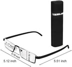 Half Frame Reading Glasses - Half Rim Computer Readers with Glasses Case for Men (3 PCS in Pouch) 1.75