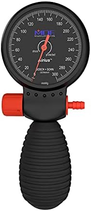 MDF Instruments, Airius Palm Aneroid Sphygmomanometer - German Made Professional Blood Pressure Monitor with Adult Sized Cuff Included - Lifetime Calibration - Black/White (MDF848AR-11)