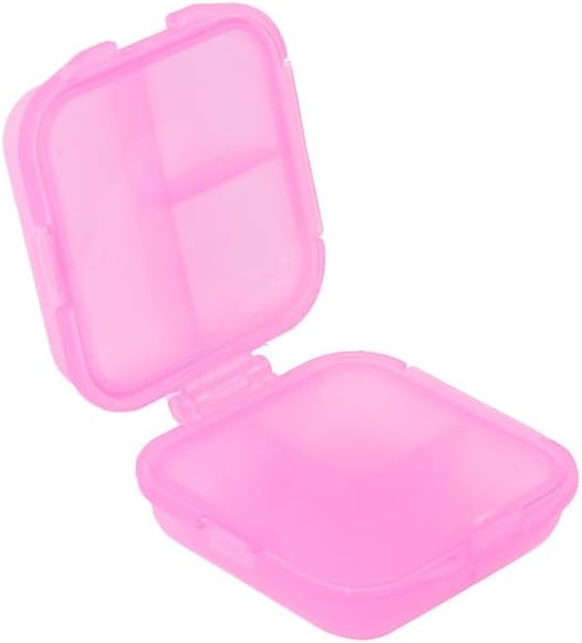Daily Pill Organizer 6 Compartments, Small Pill Box Portable Travel Pill Case, Mini Pill Container for Purse Pocket, Compact Travel Medicine Organizer for Vitamin, Cod Liver Oil, Supplement(Pink)