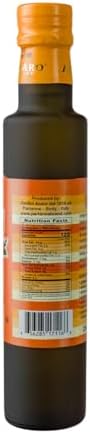 Partanna Extra Virgin Olive Oil pressed with Sicilian Moro Orange - Premium Flavored Extra Virgin Olive Oil - Harvested in Sicily - Rich in Flavor - First Cold Pressed - 8.45 oz (250 ML) Glass