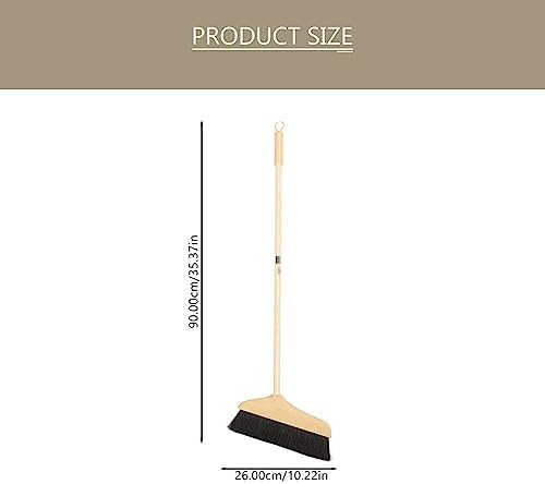 Angoily Broom Horse Hair Soft Bristle Wooden Handle Angle Broom Hair Removal Sweeper Carpet Cleaning Brush Floor Sweeping Broom