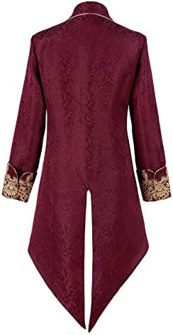 Men's Medieval Tailcoat Jacket Embroidery Vintage Gothic Steampunk Tuxedo