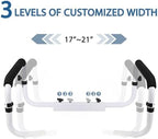 Toilet Safety Rail, Safety Frame for Toilet Seat, Toilet Grab Bar with Adjustable Width for Seniors Supports 350lbs (Black and White)