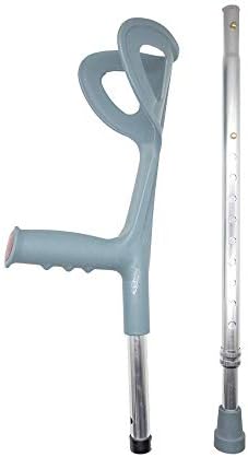 VISIONULightweight Foldable Forearm Crutch, Aluminum Walking Stick, Height Adjustable, Ergonomic Handle with Comfortable Grip 2ZG-0IGM (Silver)