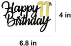 Happy 11th Birthday Cake Toppers Glitter 11th Anniversary Cake Topper 11 Years Loved Bday Decorations 11 Gold Birthday Cake Decorations Eleven Party Supplies for Women Men(Black Gold)