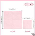 100 pcs 2-Ply Light Pink Napkins Folded 5 x 5 inch Disposable Cocktail Napkins Paper Napkins for Dinner Wedding Party Beverage Napkins