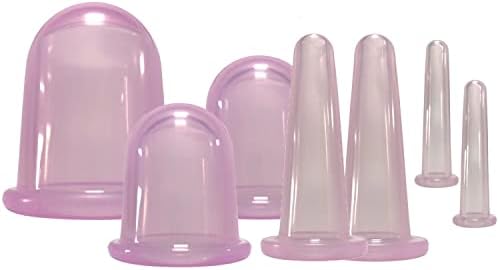 Facial Cupping Set Silicone Cupping Therapy Sets 7Pcs Anti-Cellulite Cup Vacuum Suction Massage Cups with Storage Bag for Muscle,Nerve,Joint Pain Relief and Cellulite Blaster Massage
