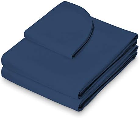 Saloniture 3-Piece Microfiber Massage Table Sheet Set - Premium Facial Bed Cover - Includes Flat and Fitted Sheets with Face Cradle Cover - Navy Blue