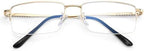 Dollger Rectangle Blue Light Glasses for Men Metal Anti Bluelight Blocking Glasses for Computer Fashion Small Half Frame