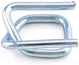QWORK Metal Wire Buckle, 1/2" Width, 50 Pack, Silver, for Polypropylene Strapping Cord Strapping