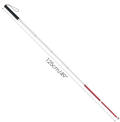 Walking Stick for Blind Telescopic Cane with Storage Bag, 49" Extented Anti Slip Shockproof Folding Retractable Reflective Telescoping Prop Items Gadgets for Seeing Eye Vision Visually Impaired-Black