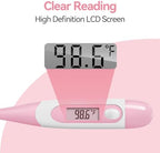 Clinical Digital Thermometer for Adults and Babies, Oral Armpit and Rectal Temperature Thermometer for Fever with Alarm, Flexible Tip