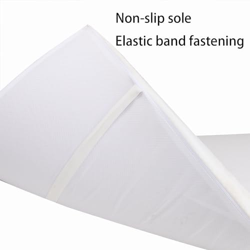 Lash Bed Foam Topper for Massage, 73x24x2 inch White Memory Foam, Removable Cover, Non-Slip Elastic Bands