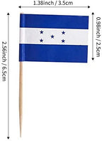 JAVD CYPS 100 Pcs Honduras Flag Honduran Toothpick Flags, Small Mini Stick Cupcake Toppers Honduran Flags,Country Picks Party Decoration Celebration Cocktail Food Bar Cake Flags