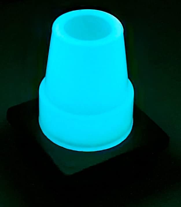 2 Pcs: 3/4" (19mm) Glow in The Dark Rubber Tips Ferrules for Walking Canes - Blue - by Lifeswonderful