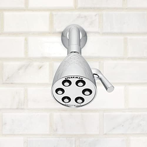 Speakman S-2252 Signature Icon Anystream Adjustable High Pressure Shower Head-2.5 GPM Solid Brass Replacement Bathroom Showerhead, Polished Chrome Finish