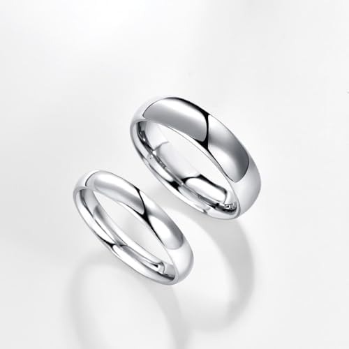 4mm 6mm Stainless Steel Ring Plain Dome High Polished Wedding Band Comfort Fit Size 4-12