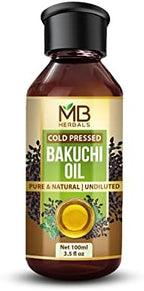 MB Herbals Bakuchi Oil, 100ml, 100% Pure Psoralea corylifolia Oil, For External Use Only