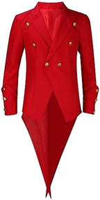 Mens Vintage Tailcoat Jacket Fancy Cool Cosplay Costume Robe Long-Sleeved Costume Cosplay Swallow-Tailed Coat Tuxedo