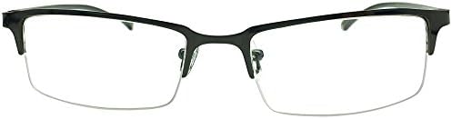 Half Rim Photochromic Gray Reading Glasses +0.25 Metallic Frame Mens Womens Eyeglasses