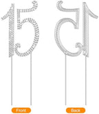 ABOOFAN Sweet 15 Cake Topper Happy 15th Birthday Cake Topper with Artificial Crystal Number 15 Wedding Anniversary Party Decoration Reusable 8.5 x 3.3 Inch