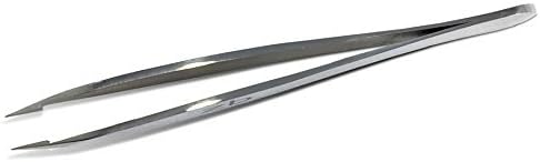 Zizzili Basics Elite Series Pointed Tweezers - Sharp Precision Tips + Surgical Grade Stainless Steel Tweezer for Professional Eyebrow and Facial Hair Removal
