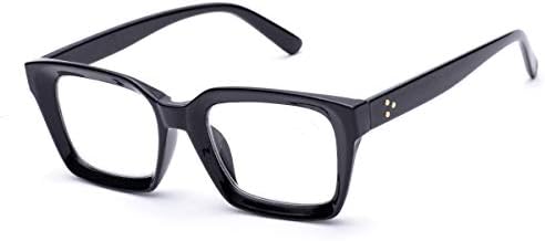 ZUVGEES Retro Style Blue Light Blocking Reading Glasses Big Eyeglass Frames Large lens Computer Readers