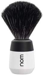 NOM Max Shaving Brush | Vegan Shave Brush for Shaving soaps and creams | sustainable eco-friendly and reusable | Exfoliating Shaving Brush | White handle