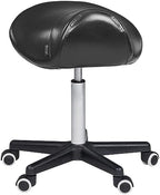 Master Massage Ergonomic Saddle Stool – Hydraulic Swivel Rolling Chair for Salon, Clinic, Tattoo, Dentist, Spa, Workshop, and Office – Black