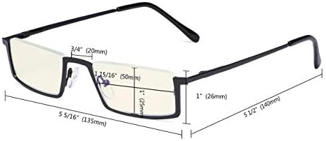 Eyekepper Computer Glasses,UV420 Protection Blue Light Filter,Half-rim Eyeglasses,Black