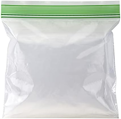 Amazon Basics Reclosable Double Zipper Sandwich Storage Bags for Food Storage, BPA Free, 100 Count