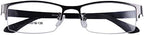 Computer Reading Glasses +3.00 Metallic Half Rim Anti Blue Ray Mens Womens Eyewear