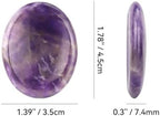 2PCS Thumb Worry Stone Natural Chakra Crystals Healing Stones Energy Stone for Anxiety, Stress, Calm Stripe Meditation (Amethyst)