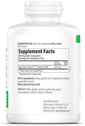 Kyolic Aged Garlic Extract Formula 100, Cardiovascular Health*, 300 Capsules.