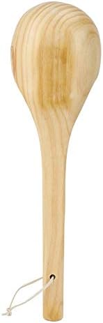 Oumefar Sauna Single Spoon Wooden Sauna Room Spoon Handmade Spoon Sauna Accessories Sauna Water Dipper Ladle Spoon with Comfortable Grip Smooth