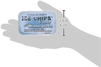 ICE CHIPS Candy Hand Crafted Tin, Wintergreen, 1.76 Ounce
