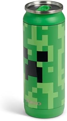 Igloo MineCraft Creeper 16 oz Stainless Steel Hydration Can, Insulated Water Bottle, Reusable Travel Mug