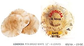Pita Bread - White 12" loaves - 6 bags - 6 loaves per bag (SHIP ON FRIDAYS)