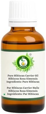 R V Essential Pure Hibiscus Carrier Oil 10ml (0.338oz)- Hibiscus Rosa Simensis (100% Pure and Natural Cold Pressed)