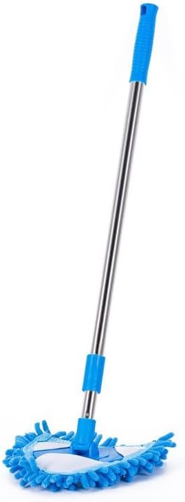 Triangle Cleaning Mop, 55-90cm Adjustable Long Handle Chenille Duster, 180° Rotatable Wall & Floor Scrubber, Wet and Dry Use for Bathroom, Window, Ceiling, Corner Cleaning