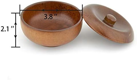 Grandslam Wooden Shaving Bowl with Lid Shaving Soap Bowl for Men Easy to Lather Fits Wet Shaving (Oak Wood)