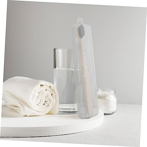 5pcs Portable Plastic Toothbrush Boxes Protective Covers for Travel Home Office