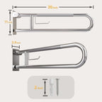 30 Inch Toilet Grab Bar, Fold Down Grab Bar with Paper Holder, Knurled Anti-Slip Grab Bars for Toilet, Stainless Steel Handrails Toilet for Seniors Disabled Elderly Pregnant, Polished Chrome