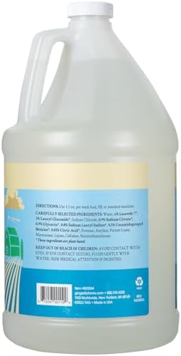 Ginger Lily Farms Botanicals Plant-Based Liquid Laundry Detergent, Free & Clear, Concentrated Formula, HE Compatible, 85 Loads, 1 Gallon (128 fl. oz.)